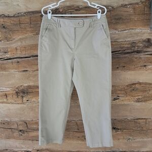 Talbots Tan High Waisted Stretch Cotton/Spandex Ankle Pants Size 12